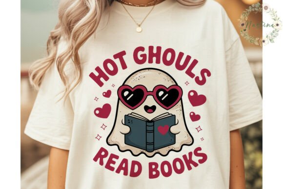 Hot Ghouls Read Books Sublimation Design Illustration Illustrations Imprimables Par Nastine