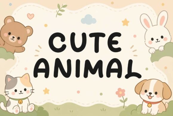 Kitty Meow Font PNG with transparent background - Preview 1