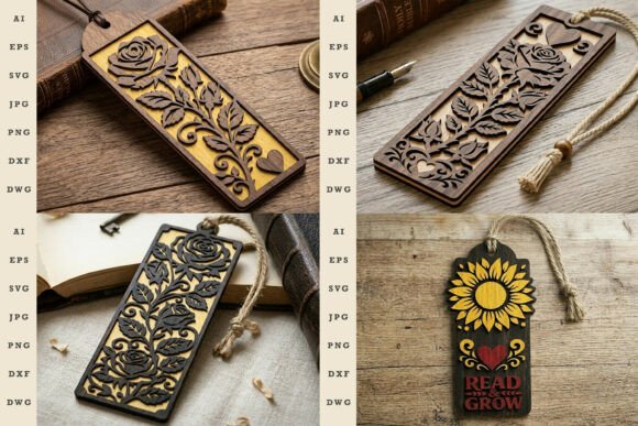 Laser Cut Valentine Bookmark SVG Bundle