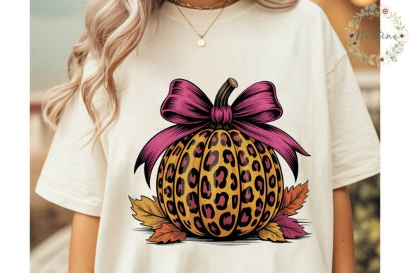 Leopard Pumpkin Pink Bow PNG Clipart Graphic Illustrations By Nastine