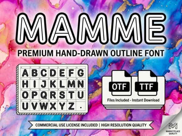 Mamme Font PNG with transparent background - Preview 2
