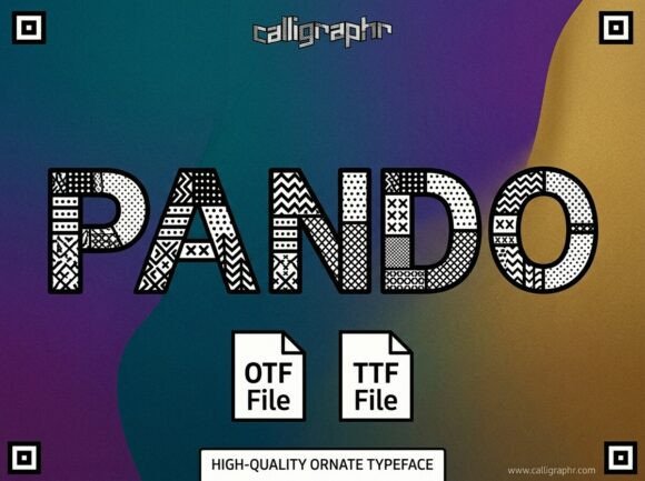 Pando Font PNG with transparent background - Preview 1
