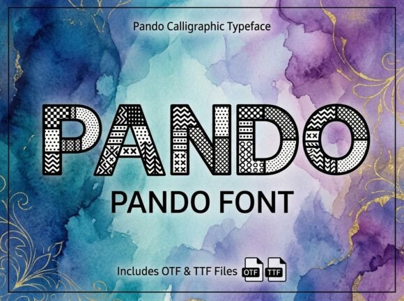 Pando Font PNG with transparent background - Preview 2