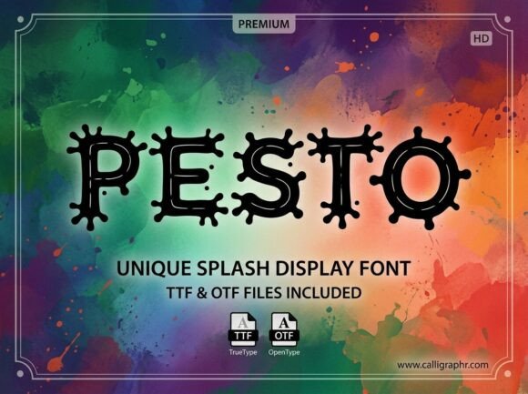 Pesto Font PNG with transparent background - Preview 1
