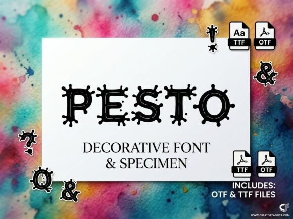 Pesto Font PNG with transparent background - Preview 2