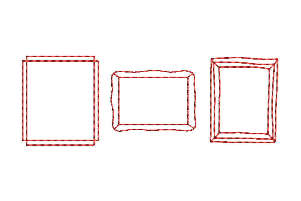 Rectangle Outline Frame Redwork Bundle