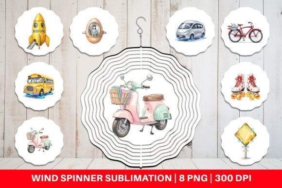 Retro Hover School Wind Spinner