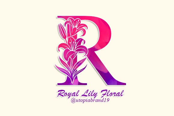 Royal Lily Floral Monogram font preview in a floral monogram style