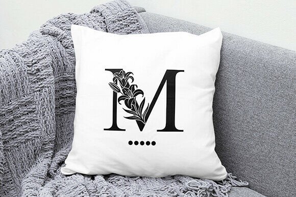 Royal Lily Floral Monogram Font PNG with transparent background - Preview 4
