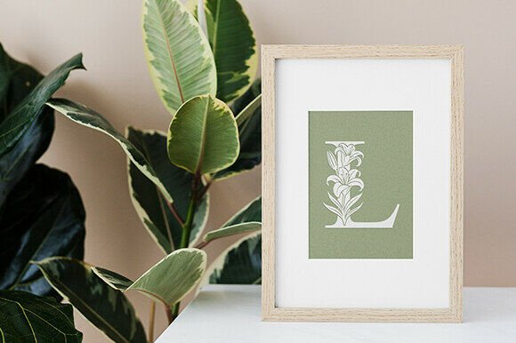 Royal Lily Floral Monogram Font PNG with transparent background - Preview 6