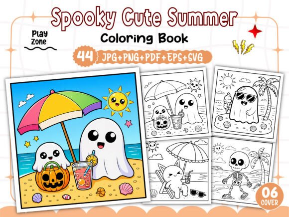 Spooky Cute Summer Coloring Pages - Kids