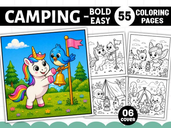 Summer Camping Cozy & Cute Coloring Book