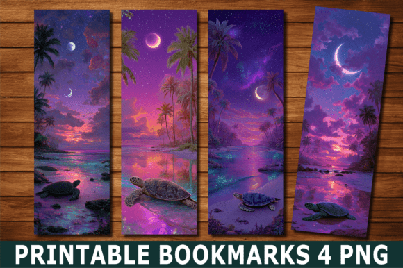 Tropical Turtle Beach Night Bookmark