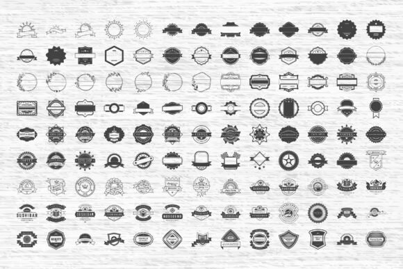 Vintage Logo Creation Kit Badges, Stamps Graphic Logos By shahtech50