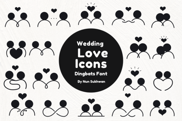 Preview of Wedding Love Icons dingbat font
