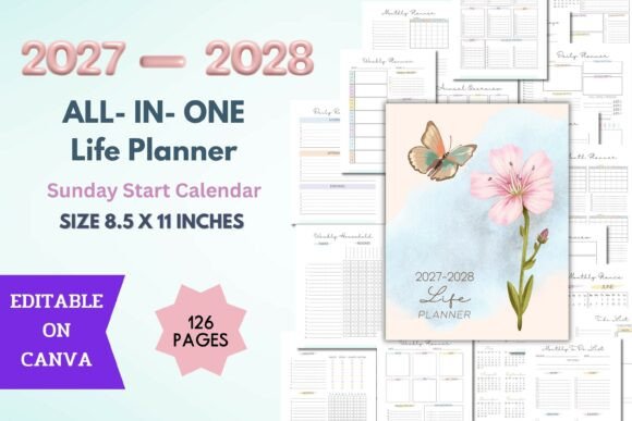 2027-2028 All in One Life Planner