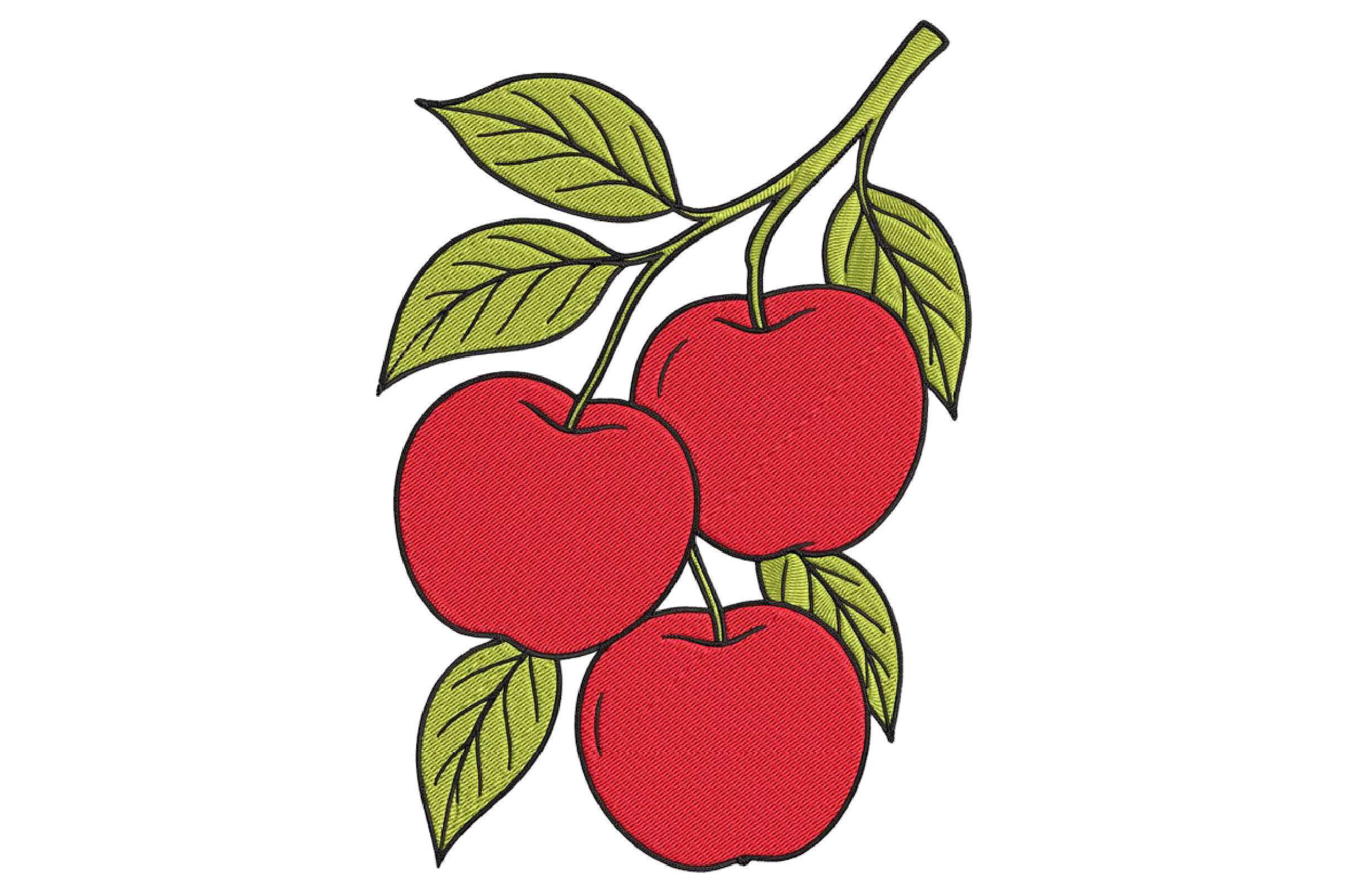Apple Embroidery Design