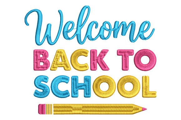 Back to School Embroidery Design