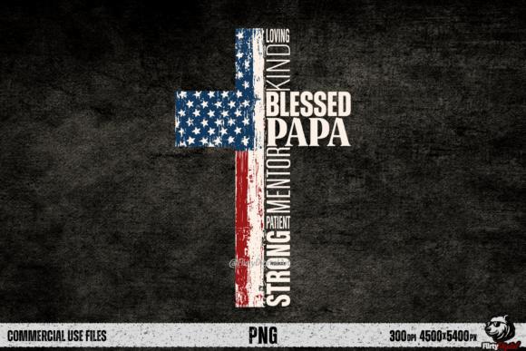 Blessed Papa Cross Christian Father PNG Gráfico Diseños de Camisetas Por FlirtyDigitalArt