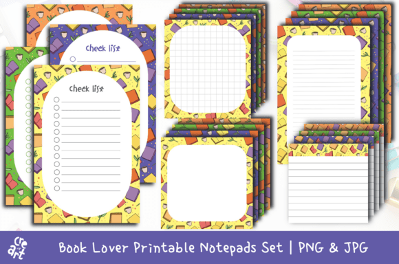 Book Lover Printable Notepads Set