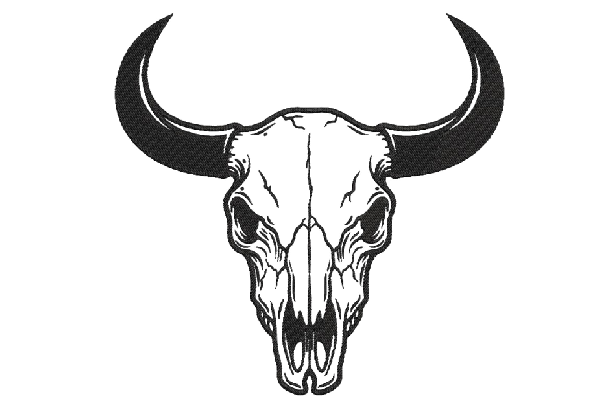 Bull Skull Embroidery Design