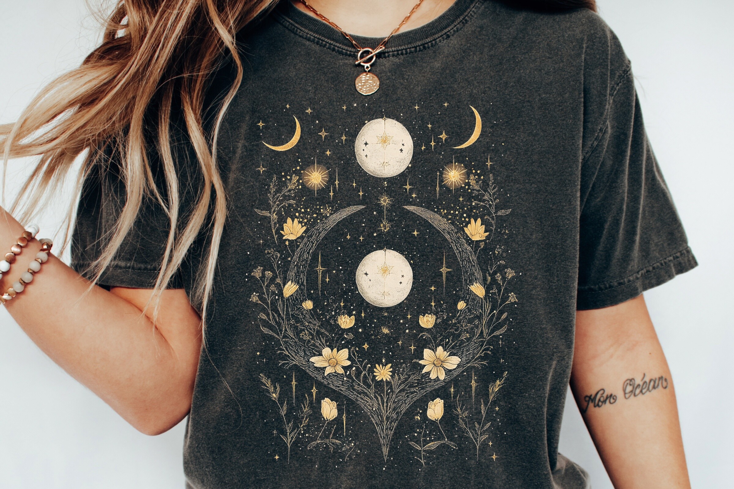 Celestial Moon Flower Constellation Png
