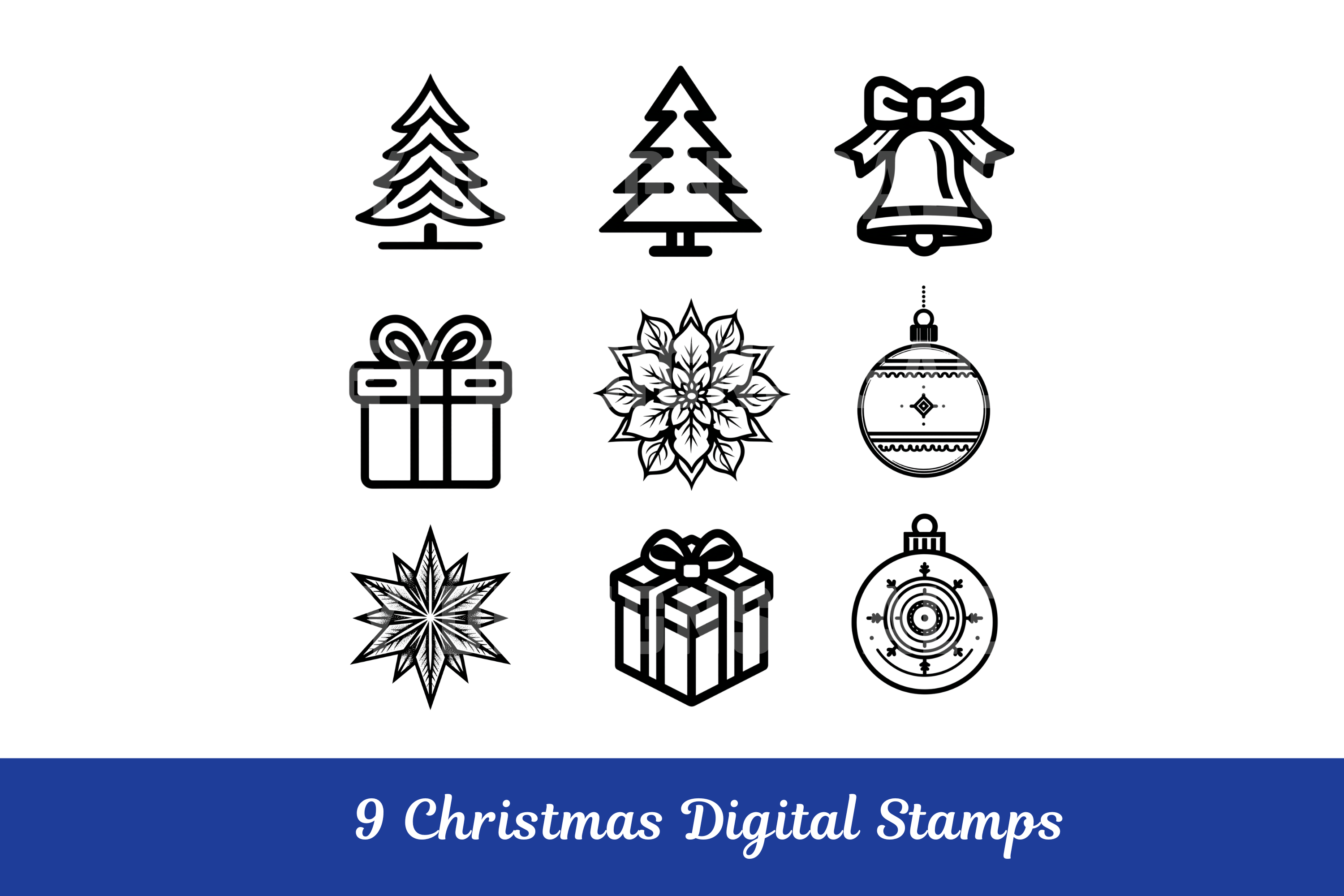 Christmas Holiday Digital Stamp PNG's