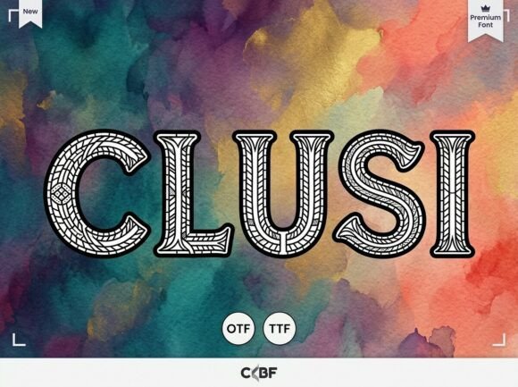 Clusi Font PNG with transparent background - Preview 1