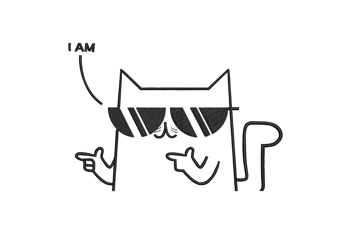 Cool Cat Sunglasses Embroidery Design