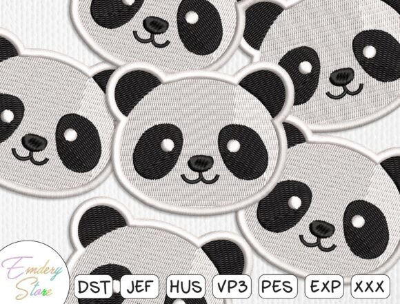 Cute Panda Patch Embroidery Design
