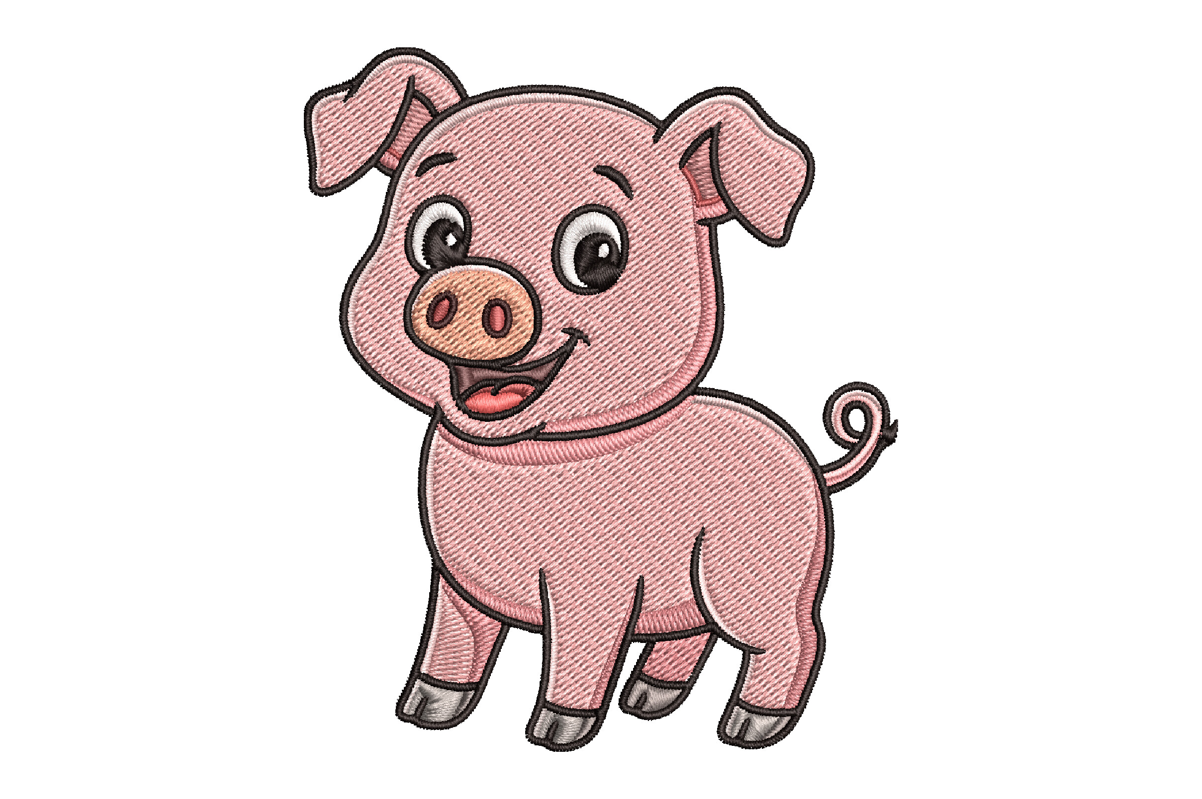 Cute Pig Embroidery Design