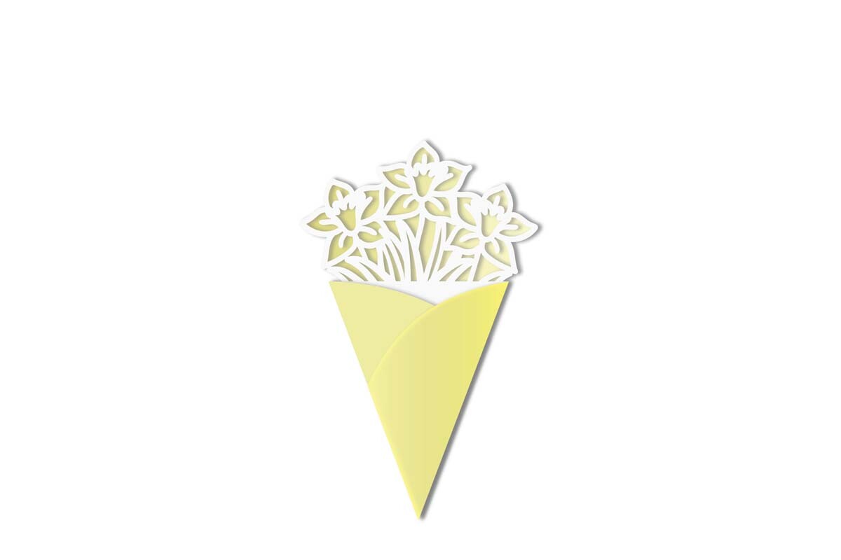 Daffodil Bouquet Shaped Card with Insert
