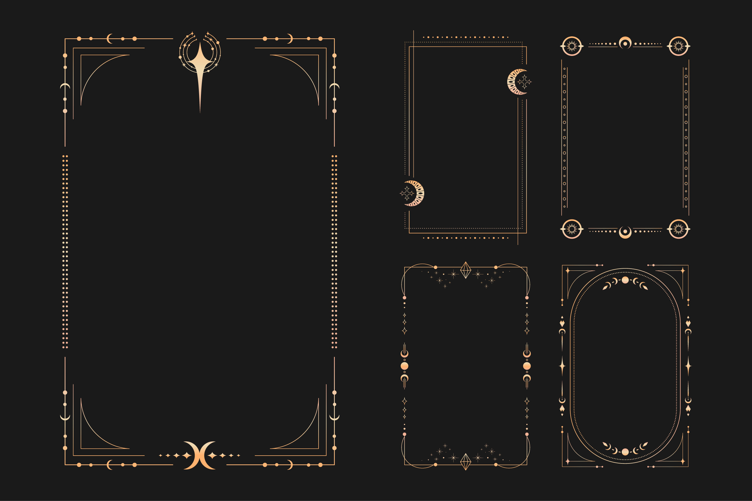 Decorative Golden Tarot Card Frames