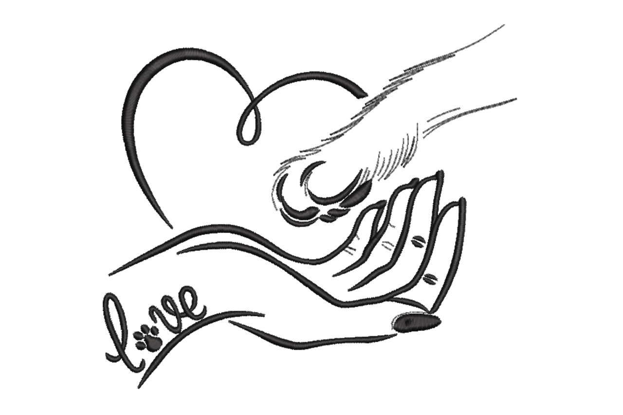 Dog Paw Love Hands