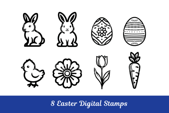 Easter Digital Stamps PNG Clipart