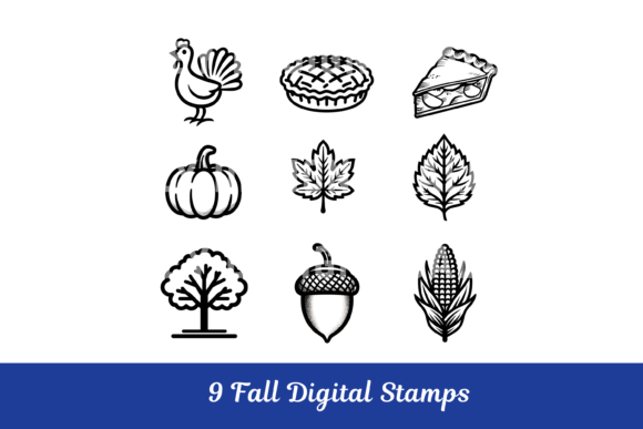 Fall Thanksgiving Digital Stamp PNG's
