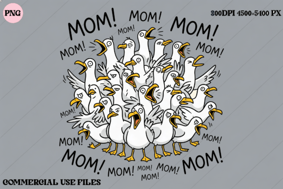 Funny Mom Seagulls Calling Mom PNG Gráfico Diseños de Camisetas Por Design Vibe