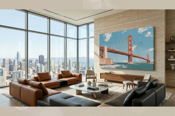 Golden Gate Bridge Impasto Art