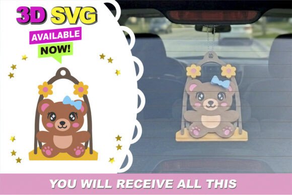 Hanging Bear 3D SVG Other 3D SVG Craft By Claudia Atencio