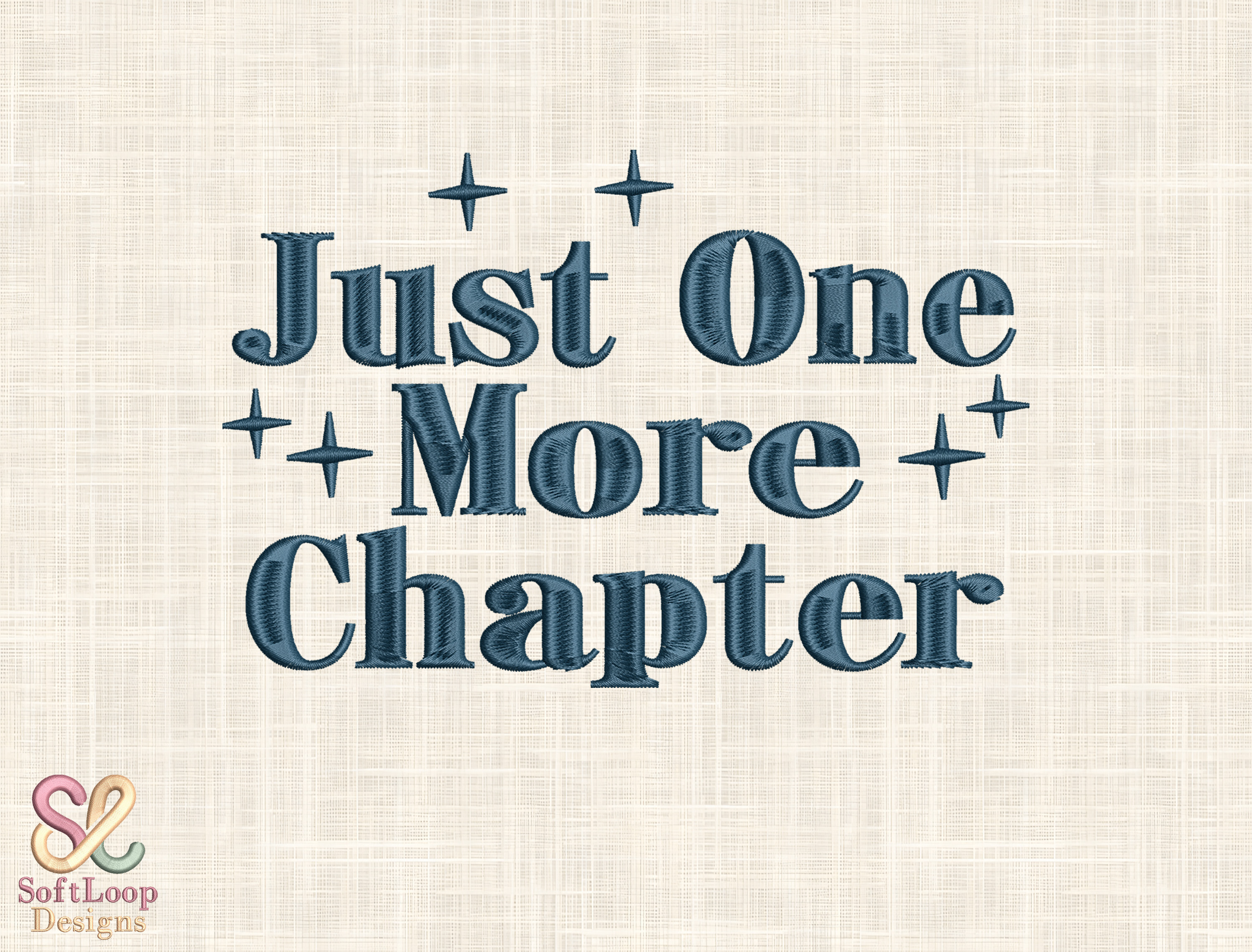 Just One More Chapter Embroidery Design