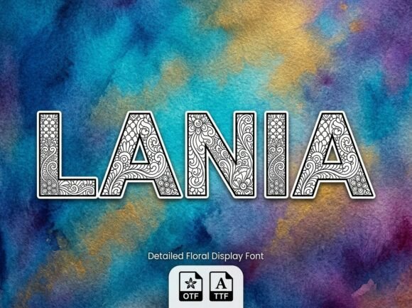 Lania Font PNG with transparent background - Preview 2