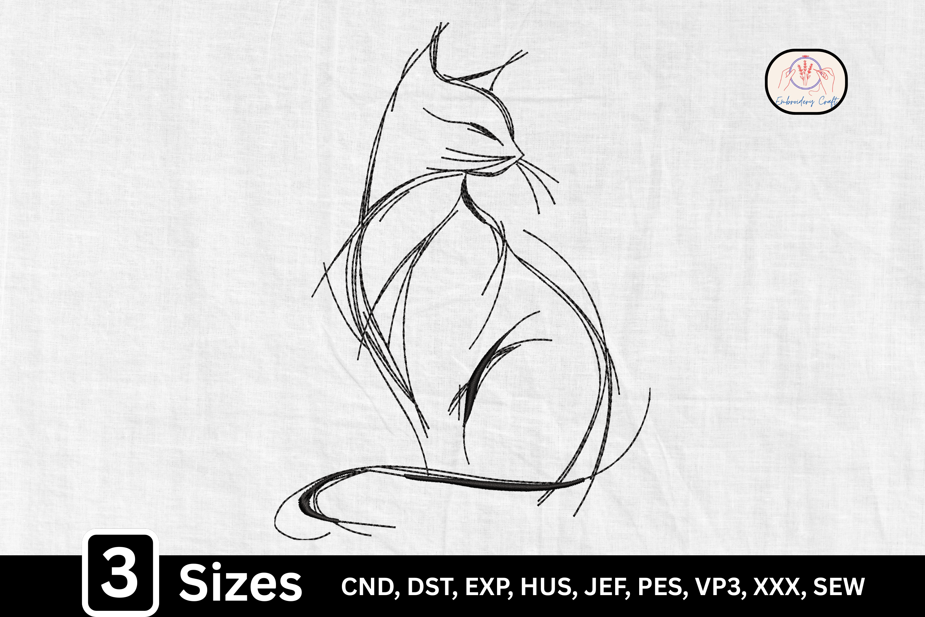 Line Art Sitting Cat