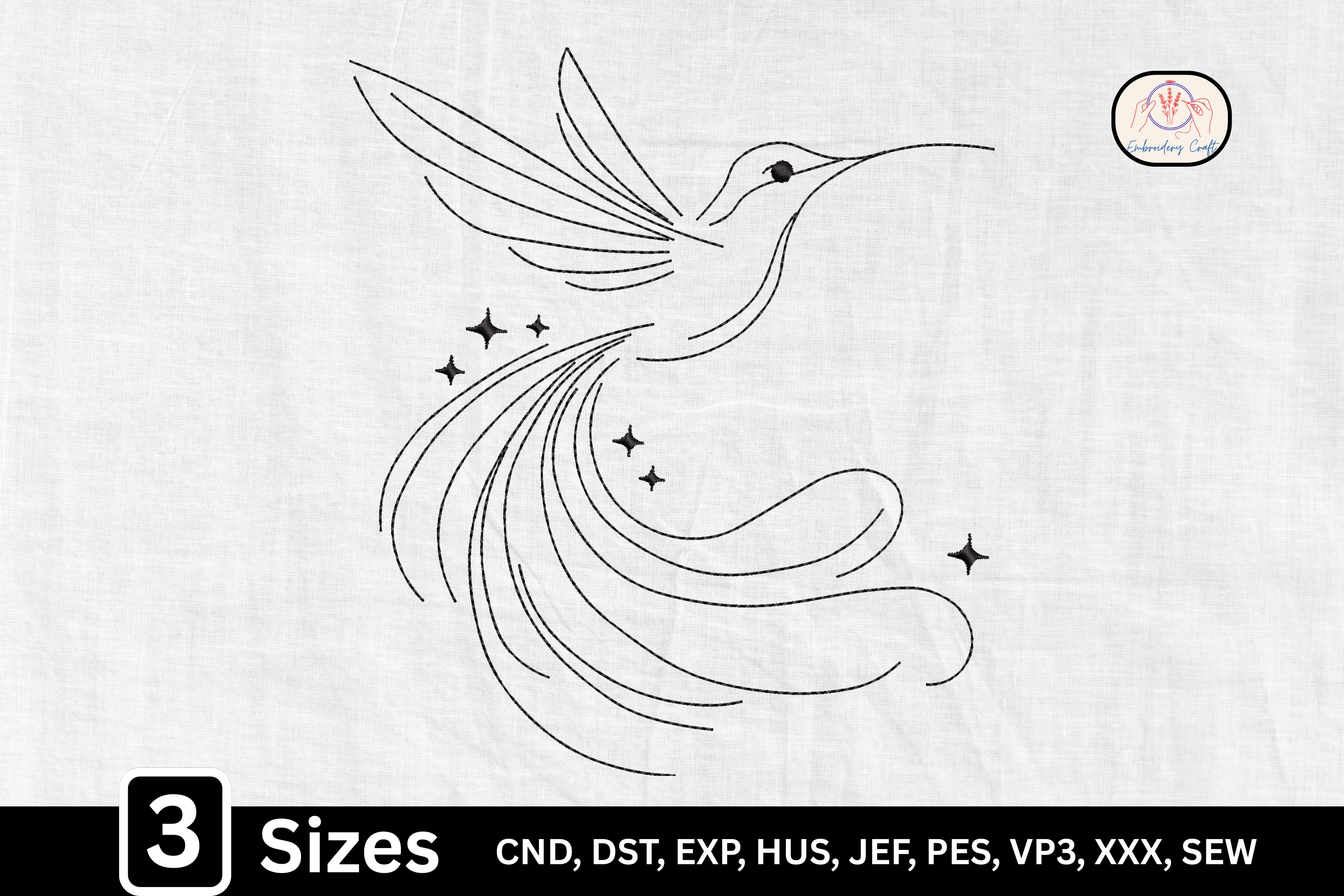 Minimalist Line Art Hummingbird