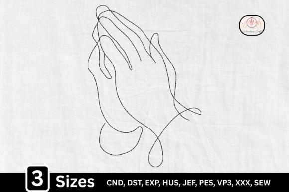 Minimalist Line Art Praying Hand
