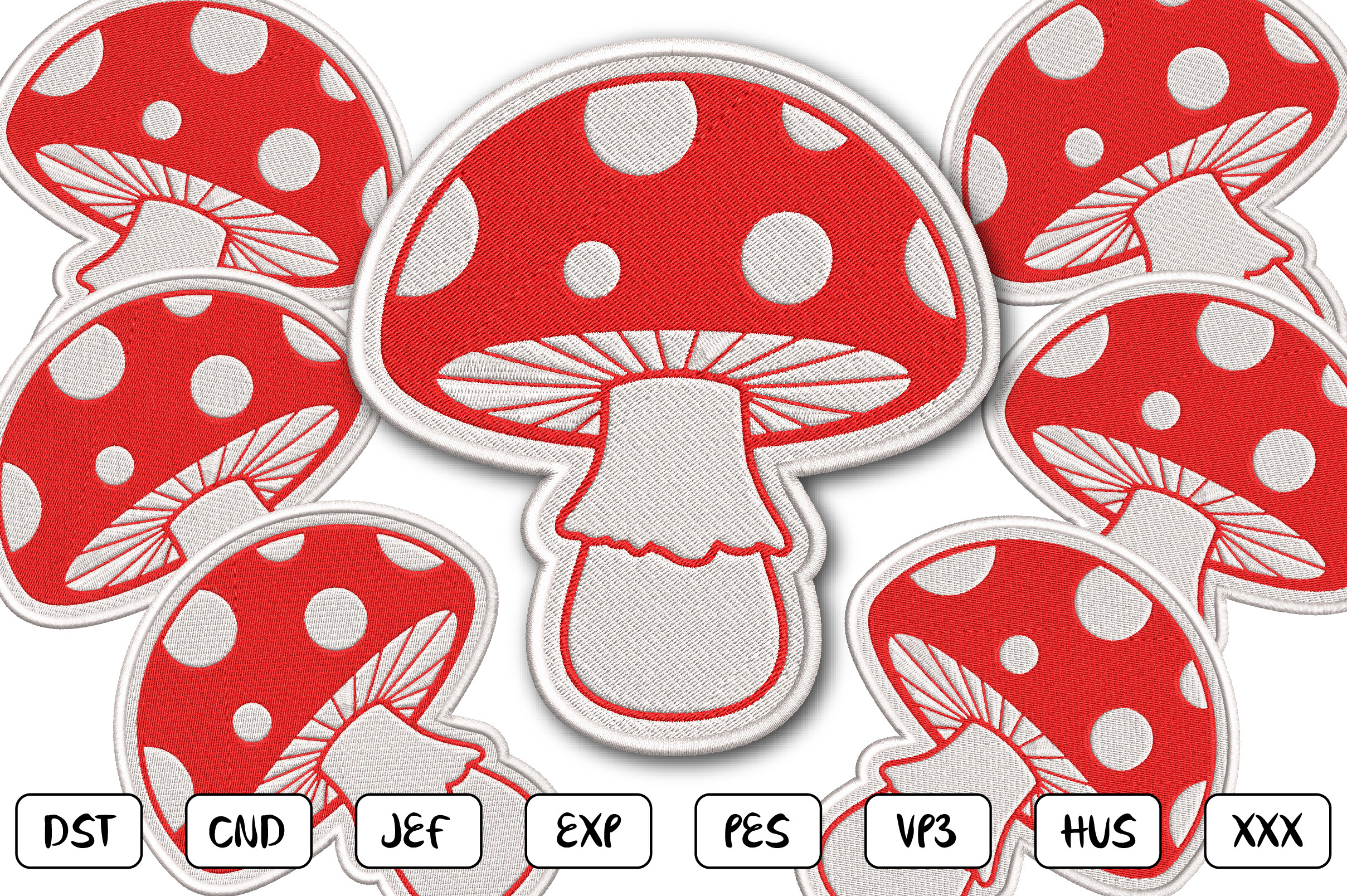 Mushroom Patch Embroidery Design