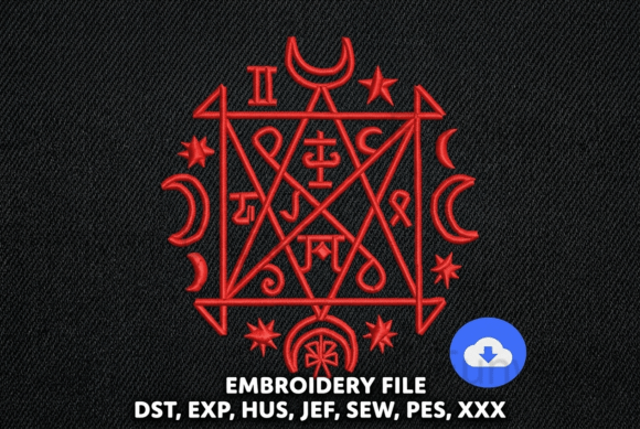 Sigil Machine Occult Sigil Machine Embroidery Design · Creative Fabrica