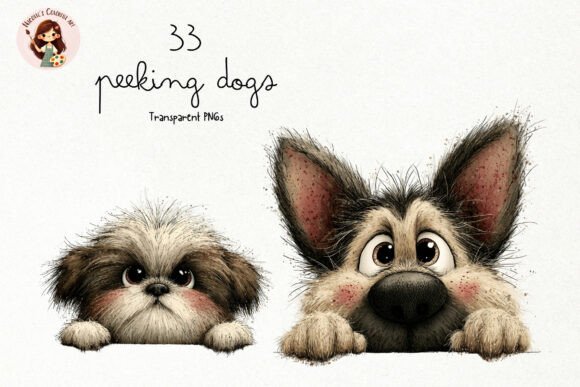 Peeking Dogs PNG Clipart Graphic Illustrations By Nicolle's Colorful Art