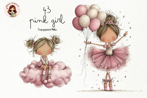Pink Girl PNG Clipart Illustration Illustrations Imprimables Par Nicolle's Colorful Art