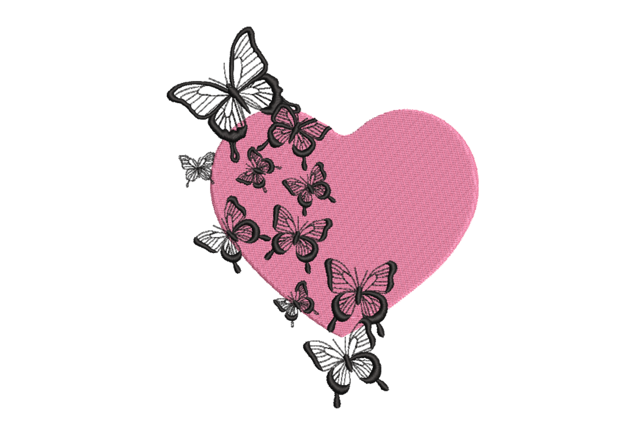 Pink Heart Butterflies