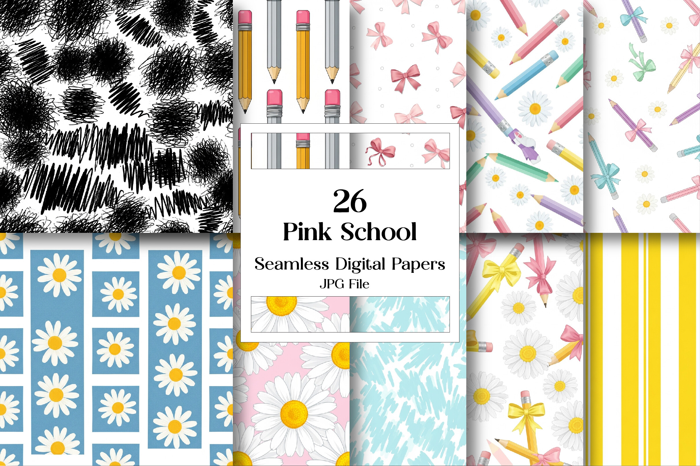 Pink School Digital Papers